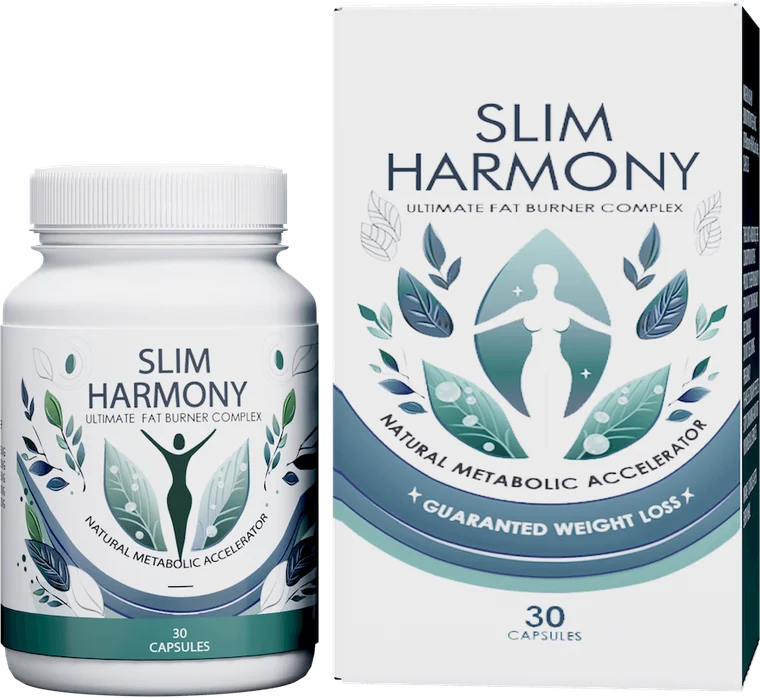 Caja y frasco de Slim Harmony, 30 cápsulas, presentación para México